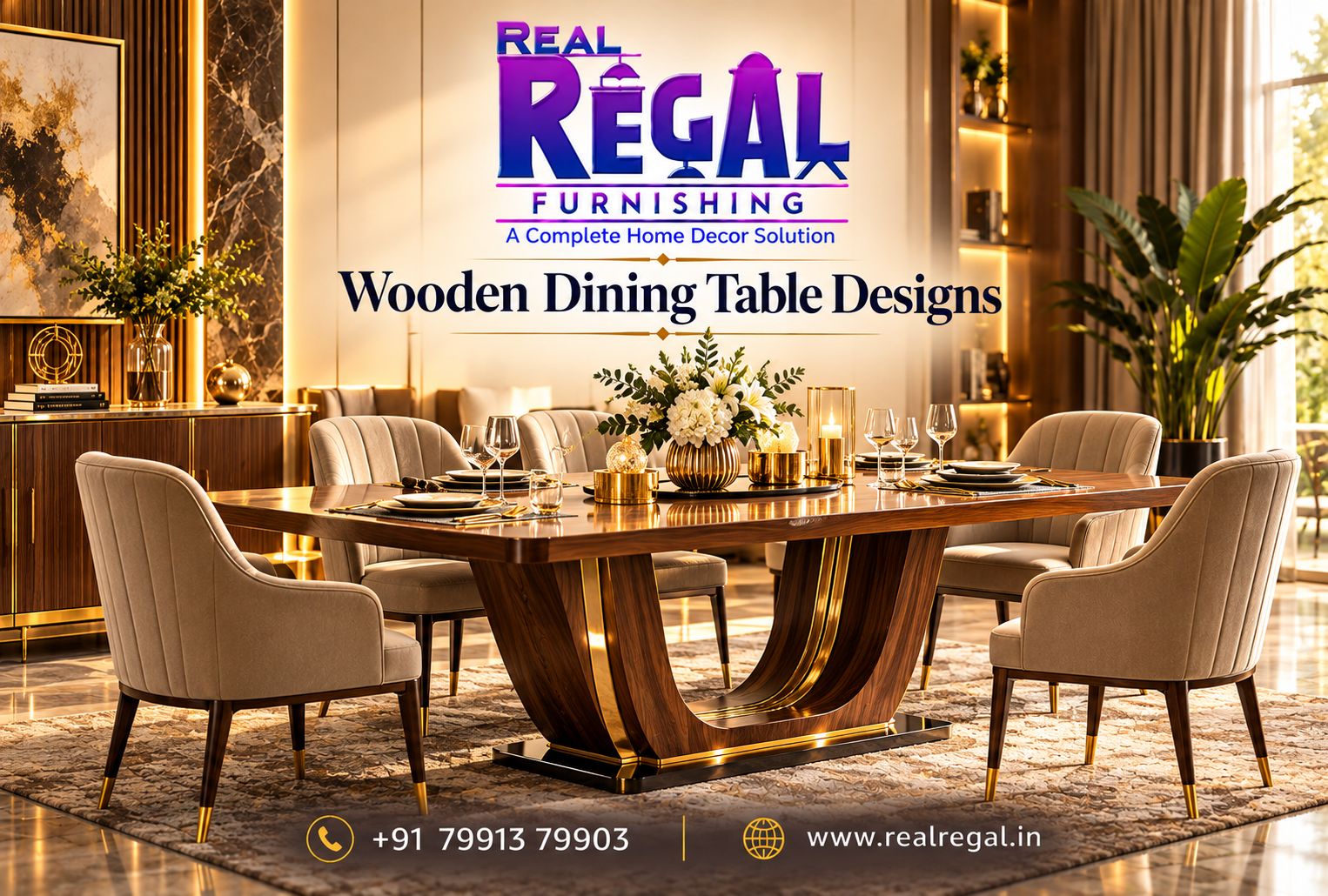 Latest wooden dining table designs featuring modern and elegant wooden dining sets for Indian homes