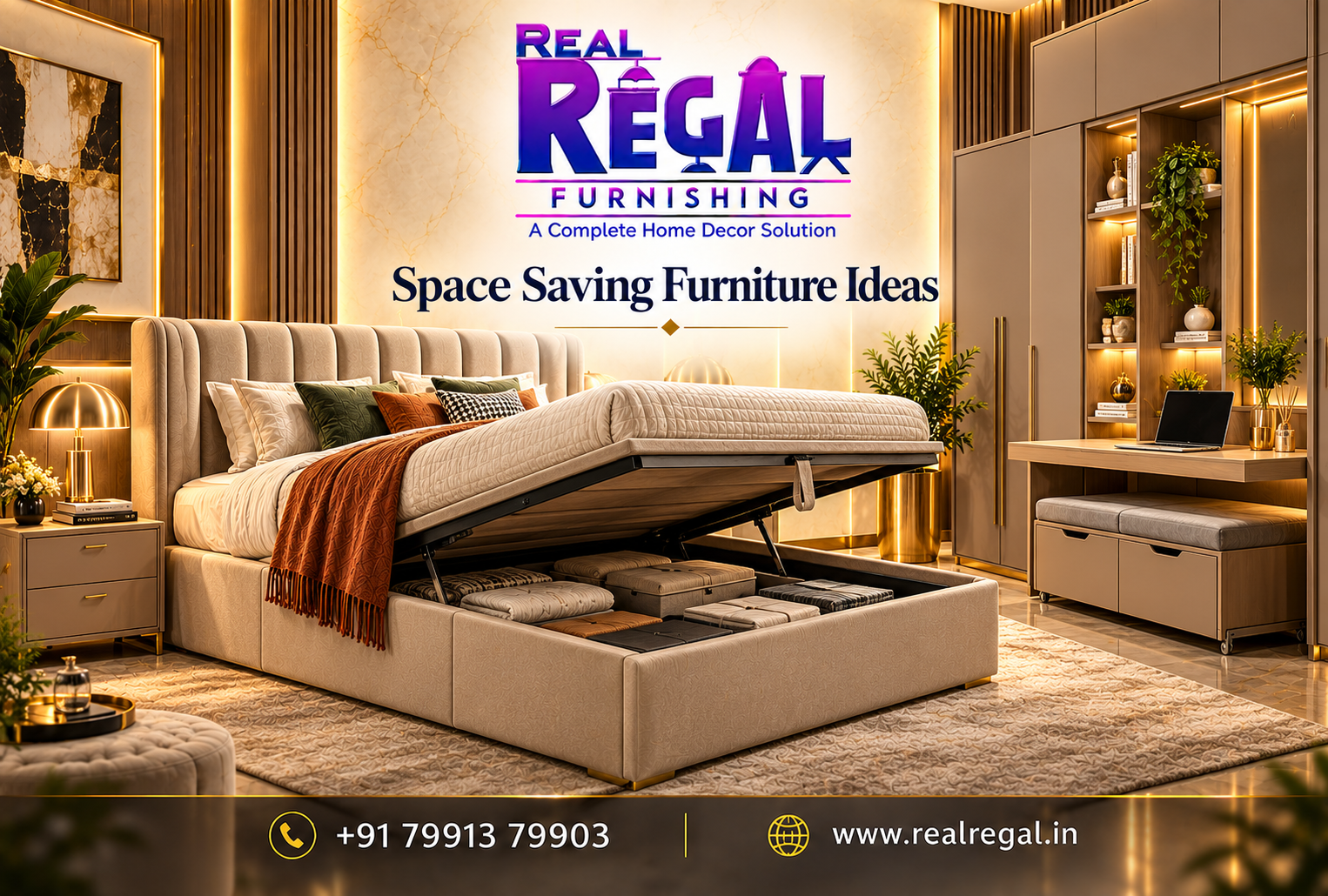 Space Saving Furniture Ideas for 2BHK Apartments with L-Shape Sofa, Sofa Cum Bed and Smart Storage Solutions