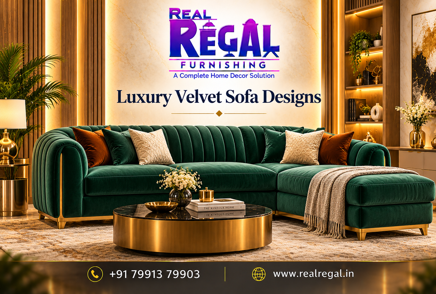 Luxury Velvet Sofa Designs featuring a premium velvet sofa in an elegant modern living room