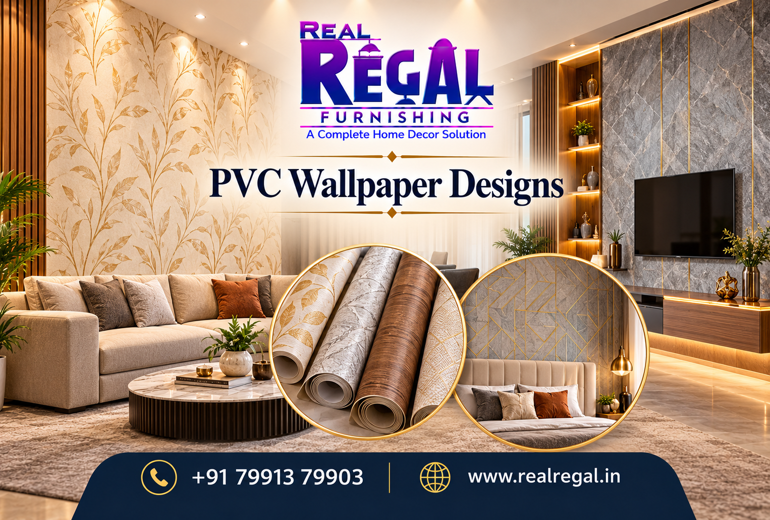 Latest PVC Wallpaper Designs for bedrooms featuring elegant 3D textures, modern patterns and luxury wall decor